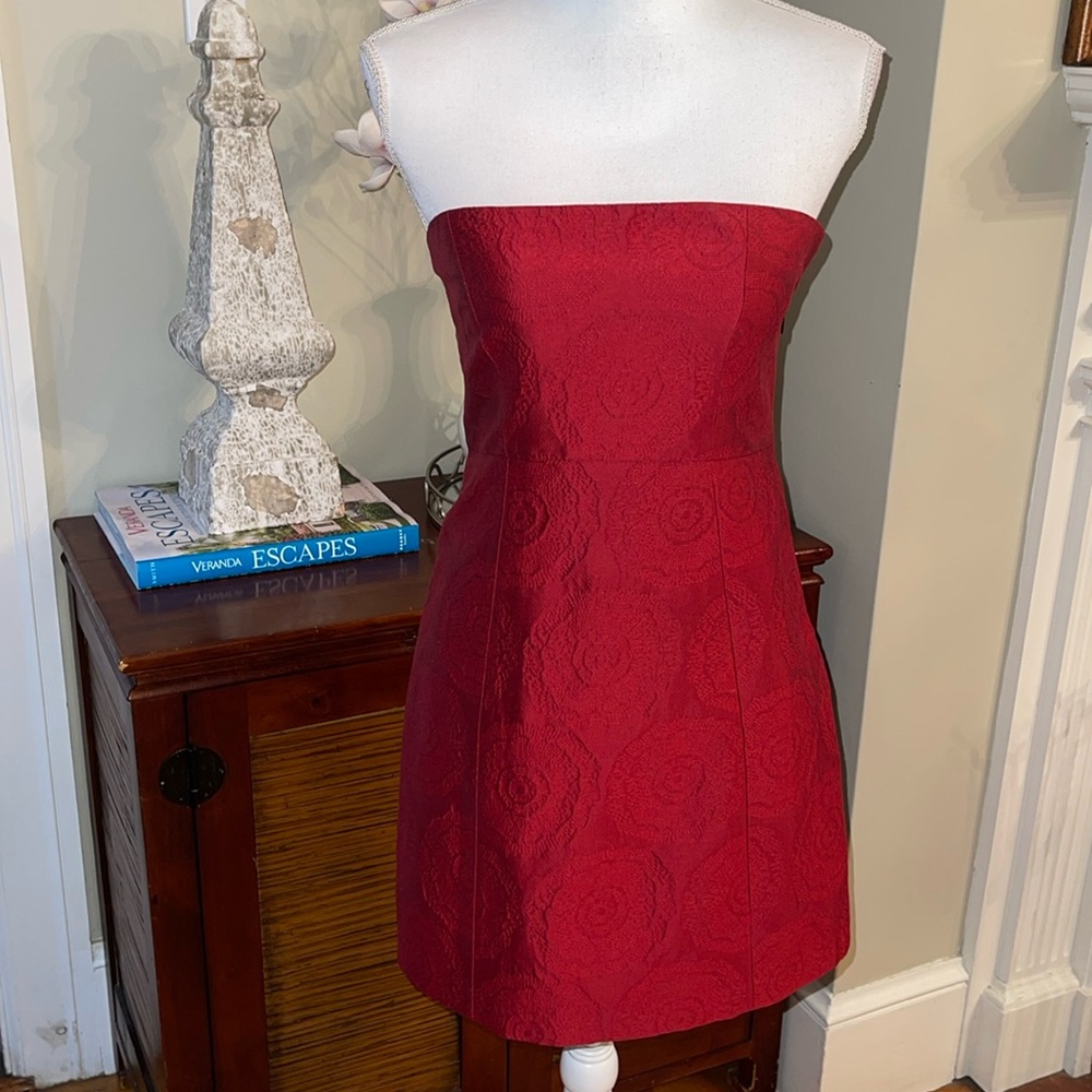 Theory Textured Strapless Dress